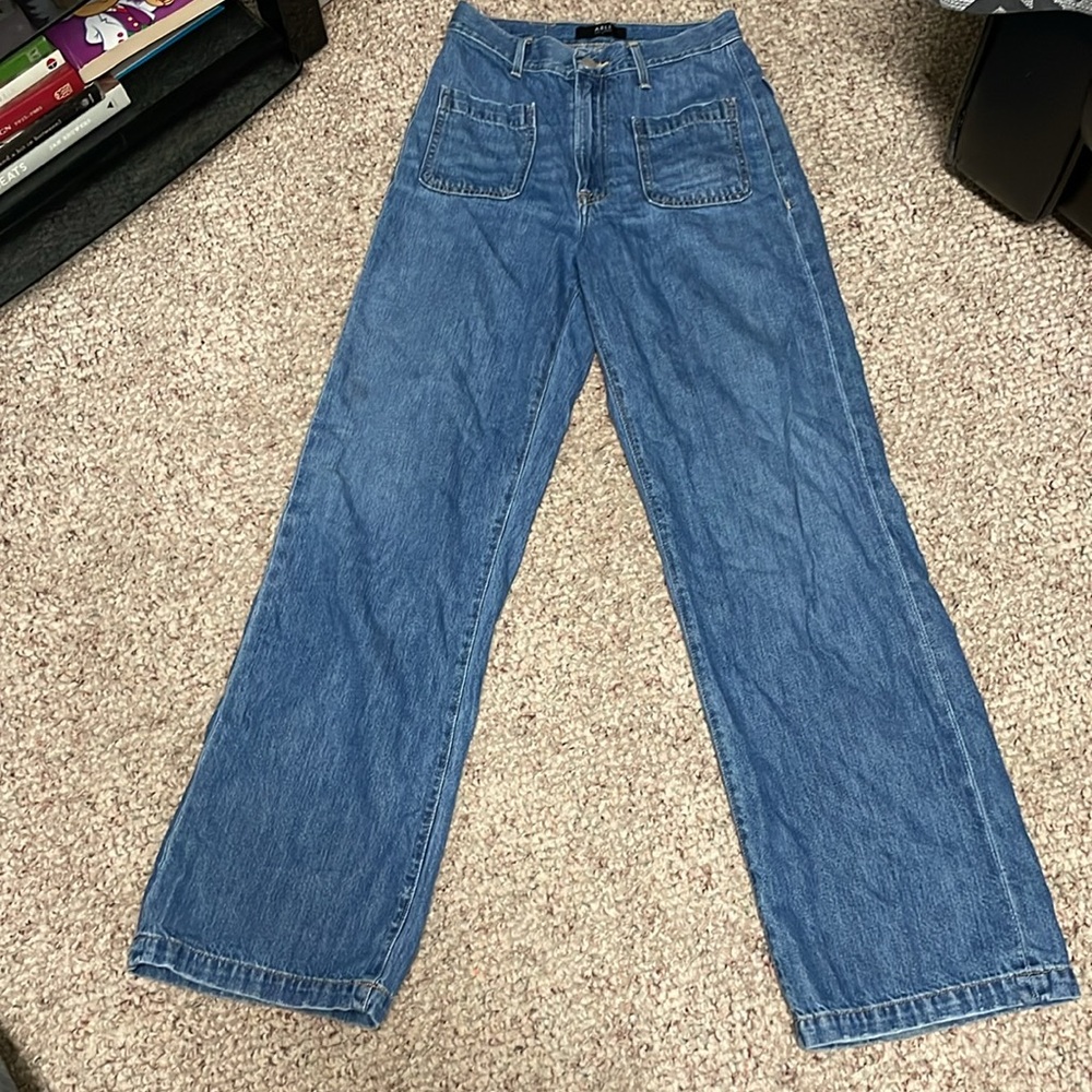 Able high rise pocket front wide leg jeans